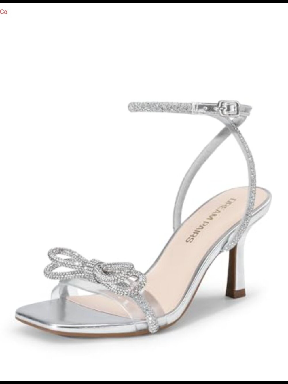 Women's Rhinestone Ankle Strap Heeled Sandals Square Toe Stiletto Heels